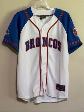 Boise State Broncos Youth White and Blue Baseball Jersey
